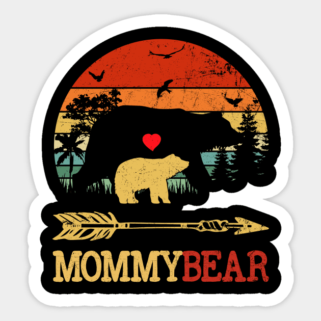 Mommy Bear Funny Vintage Gift Mother's Day Sticker by RoseKinh